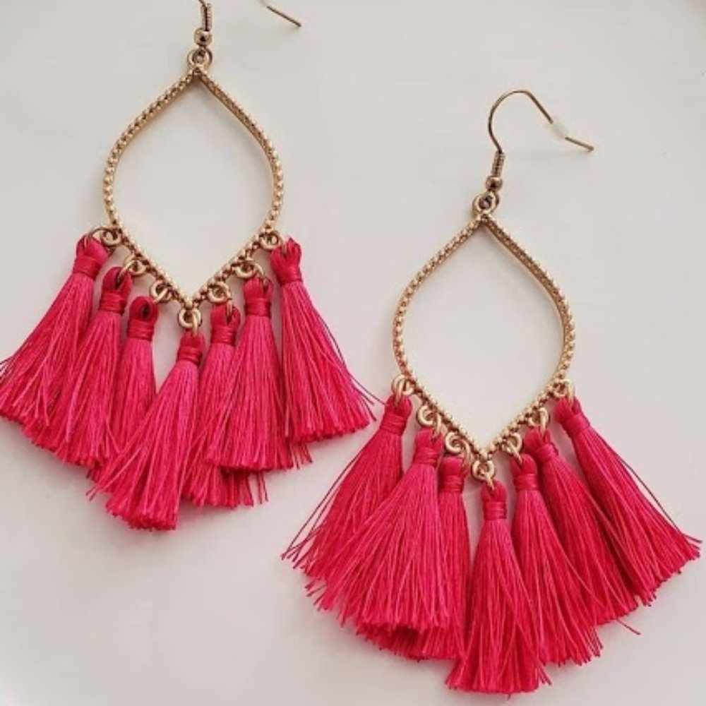 Hot Pink Tassels